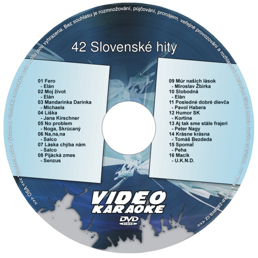 KARAOKE ZÁBAVA: Karaoke DVD 42 Slovenské hity